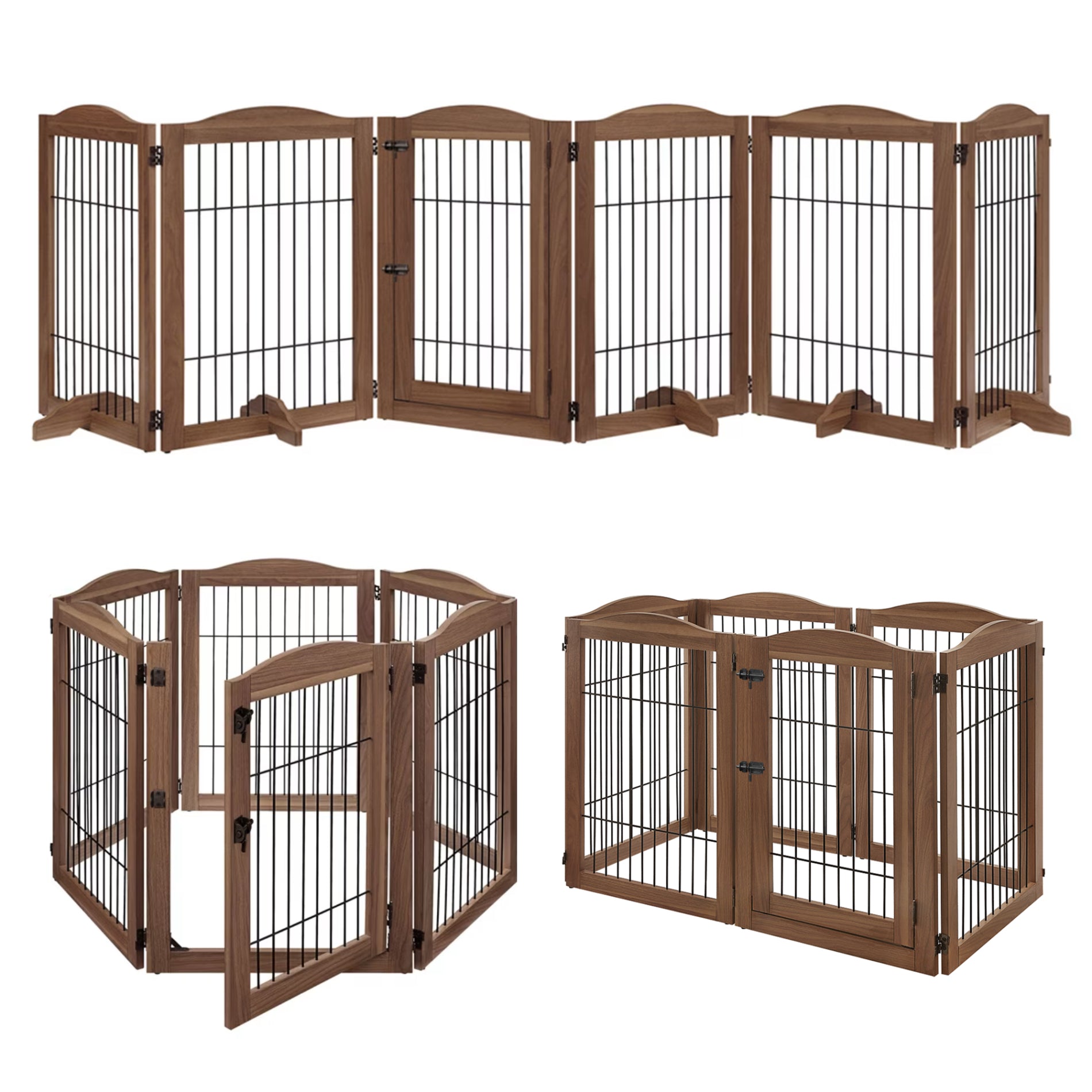 ScritchPets Expandable Timber Pet Playpen 6 Piece Set