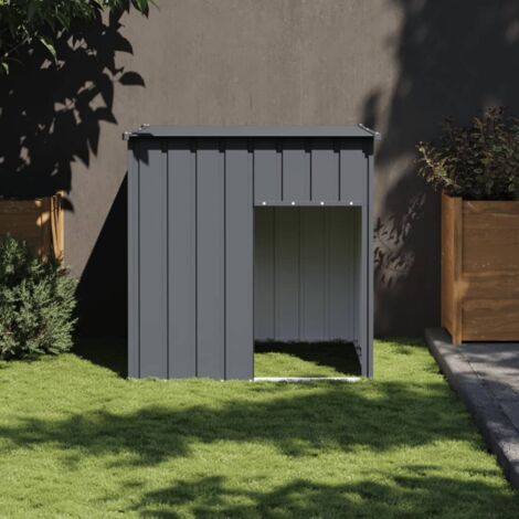 Dog House with Roof Anthracite 110x103x109 cm Galvanised Steel vidaXL - 1