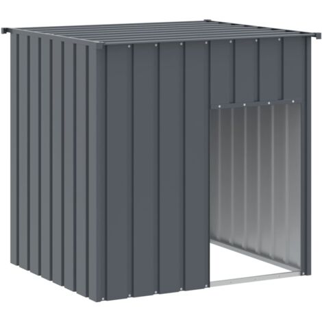 Dog House with Roof Anthracite 110x103x109 cm Galvanised Steel vidaXL - 2