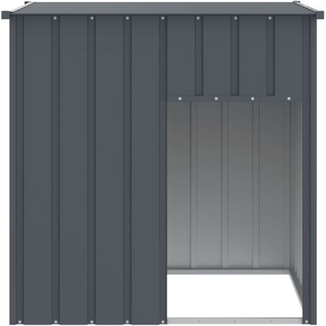 Dog House with Roof Anthracite 110x103x109 cm Galvanised Steel vidaXL - 3