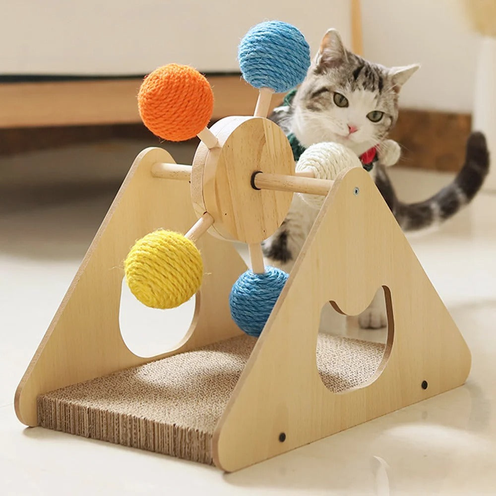ScritchPets Wooden Cat Scratch Spinner