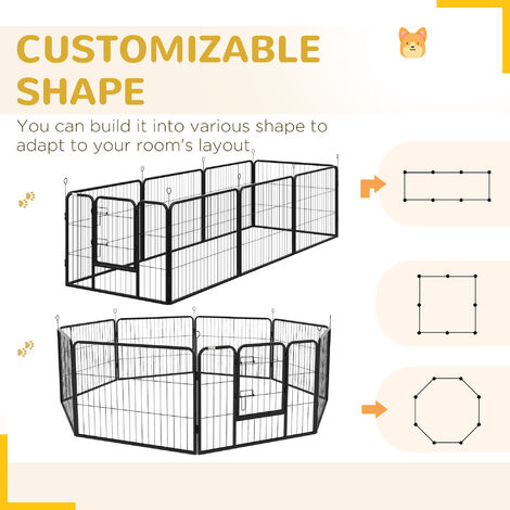 PawHut 8 Panels Heavy Duty Puppy Play Pen 80 x 60 cm - 4