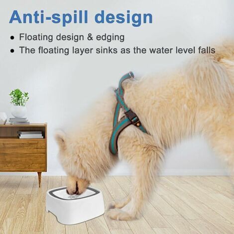 KZQ Anti-Splash Dog Water Bowl, 1.5L Anti-Splash Dog Bowl, Anti-Flood Pet Bowl, Floating Water Bowl, Dog Bowl for Dogs, Cats, and Puppies - 3