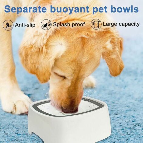KZQ Anti-Splash Dog Water Bowl, 1.5L Anti-Splash Dog Bowl, Anti-Flood Pet Bowl, Floating Water Bowl, Dog Bowl for Dogs, Cats, and Puppies - 4