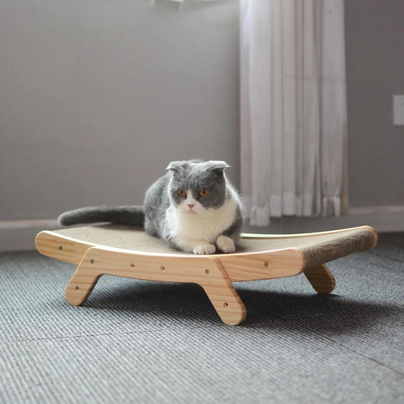 ScritchPets Wooden Cat Scratcher Ramp