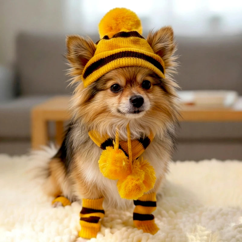 ScritchPets Knitted Winter Accessories for Dogs