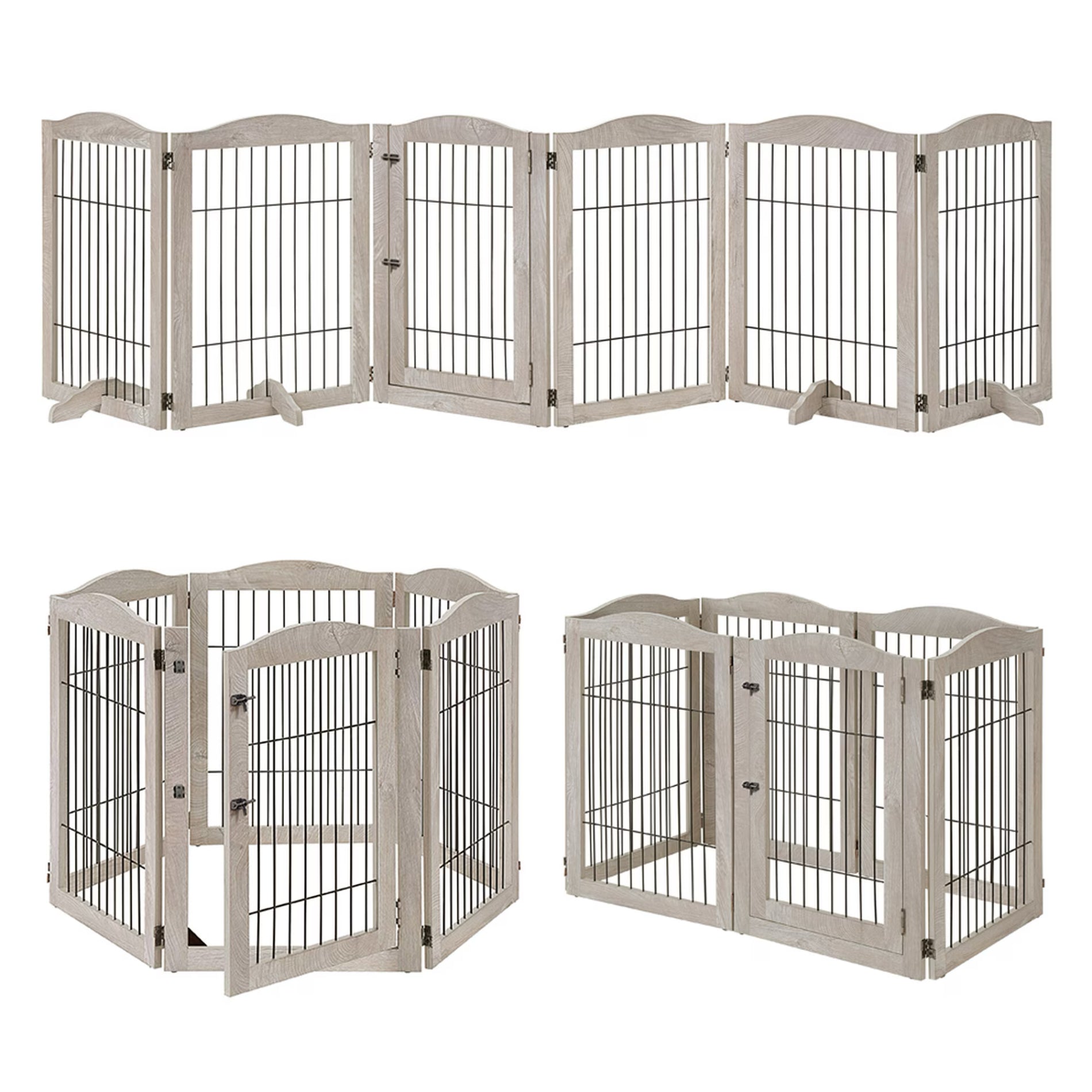 ScritchPets Expandable Timber Pet Playpen 6 Piece Set