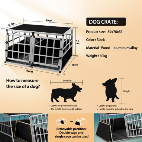 Cadoca Dog Car Crate Aluminium Sturdy Transport Box Carrier Travel Pet Trunk Boot Puppy  Transport Box XL - 3