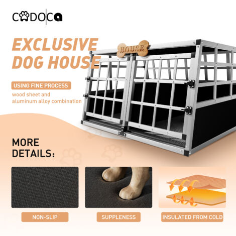 Cadoca Dog Car Crate Aluminium Sturdy Transport Box Carrier Travel Pet Trunk Boot Puppy  Transport Box XL - 4