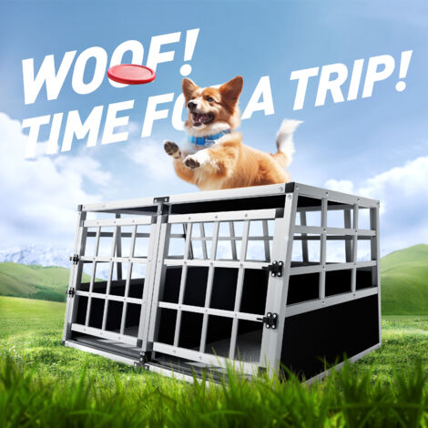 Cadoca Dog Car Crate Aluminium Sturdy Transport Box Carrier Travel Pet Trunk Boot Puppy  Transport Box XL - 8