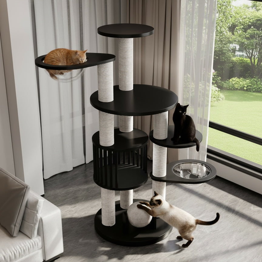 ScritchPets Premium Multi Tier Cat Tree Tower