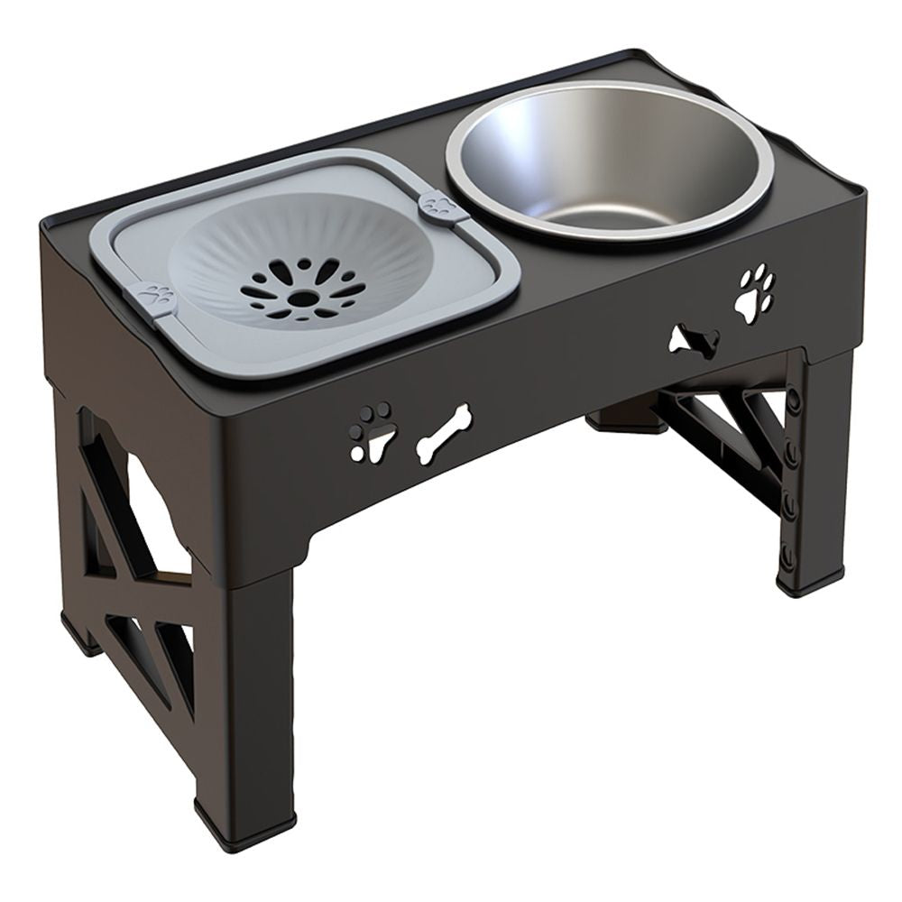 ScritchPets Raised Adjustable Slow Feeder Dog Bowl