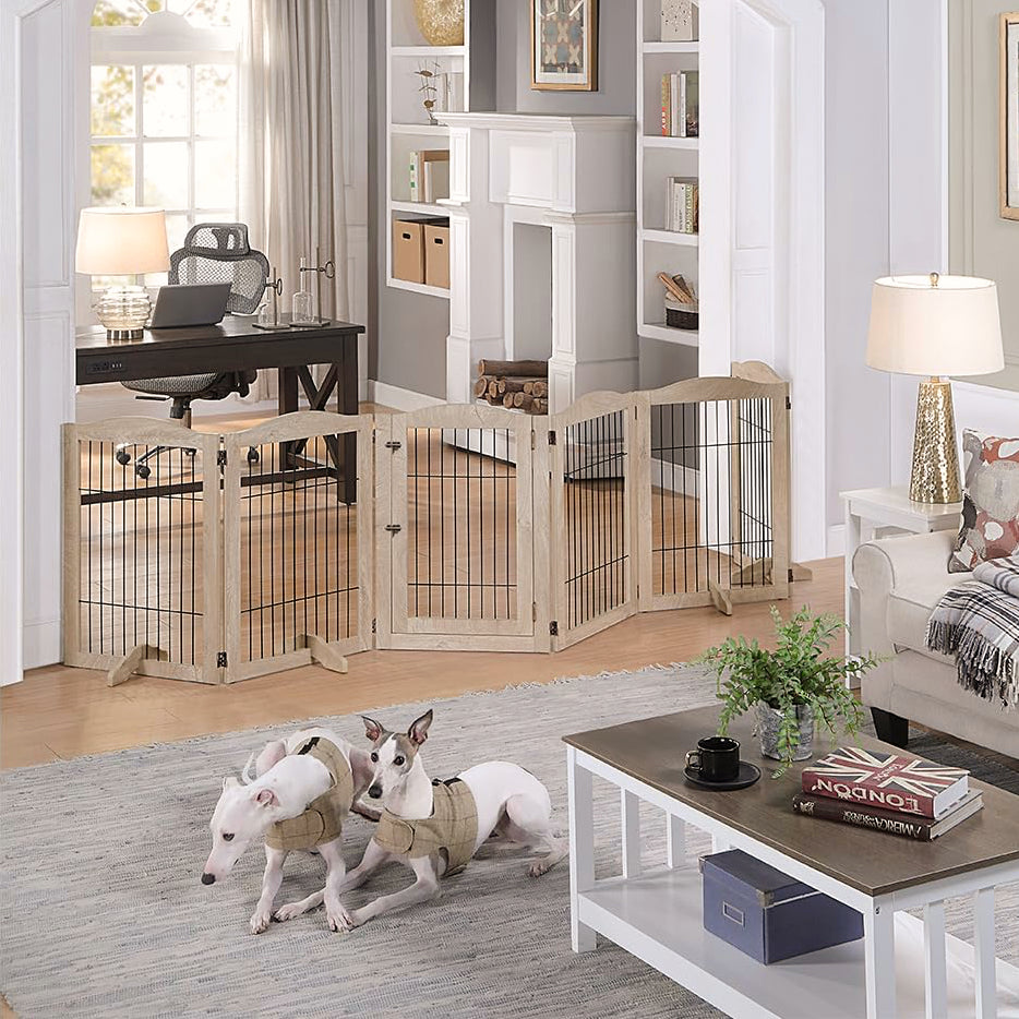ScritchPets Expandable Timber Pet Playpen 6 Piece Set