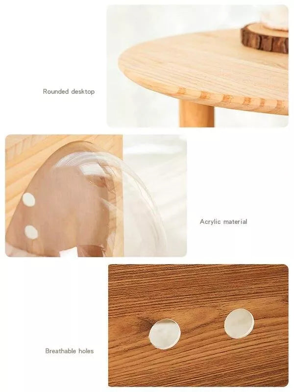 ScritchPets Wooden Space Capsule Cat Bed with Cushion
