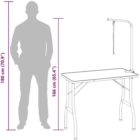 Adjustable Dog Grooming Table with 1 Loop vidaXL - 3