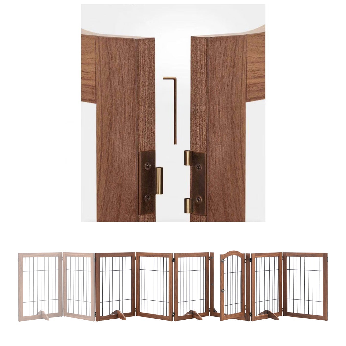 ScritchPets Expandable Timber Pet Playpen 6 Piece Set
