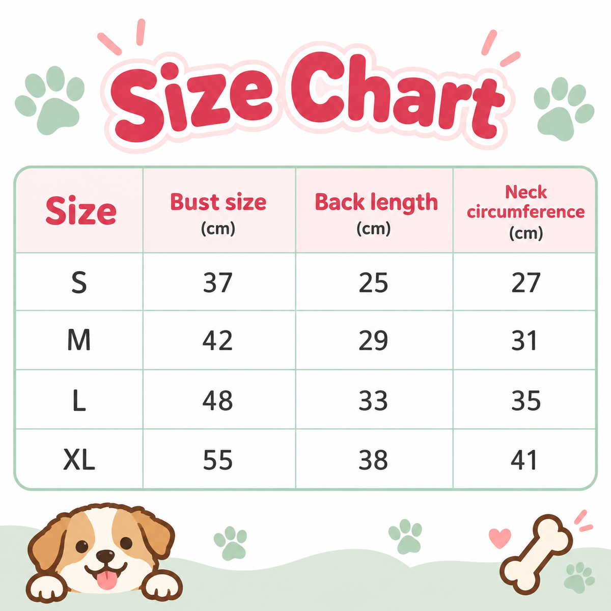 Size chart