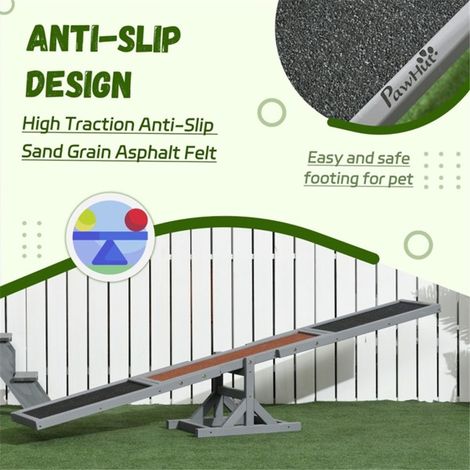 Fir Wood Pet Seesaw for Physical and Mental Exercise, Anti-Slip Surface, Perfect for Pets Under 110 lbs, Easy to Assemble, Various Colors - 4