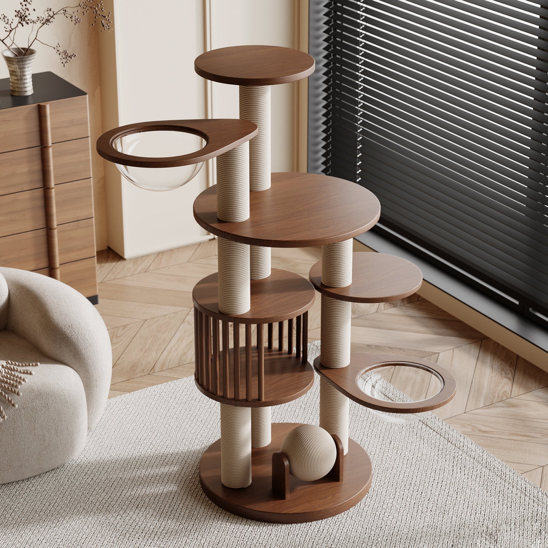 ScritchPets Premium Multi Tier Cat Tree Tower