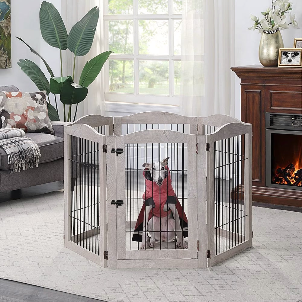 ScritchPets Expandable Timber Pet Playpen 6 Piece Set