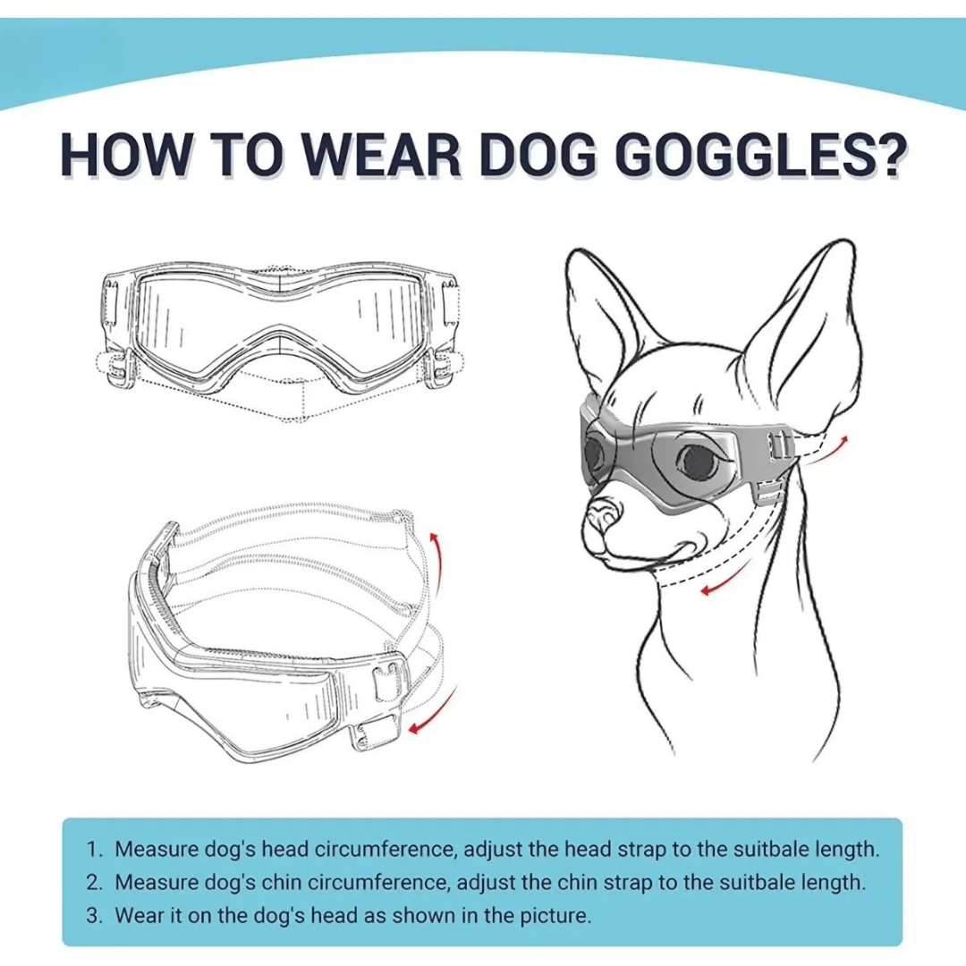ScritchPets UV Dog Goggles for Small Breeds