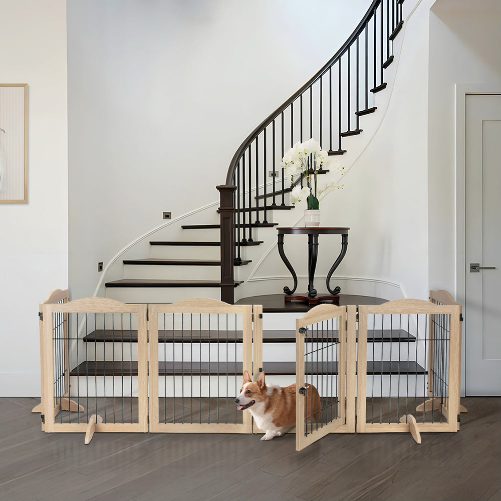 ScritchPets Expandable Timber Pet Playpen 6 Piece Set