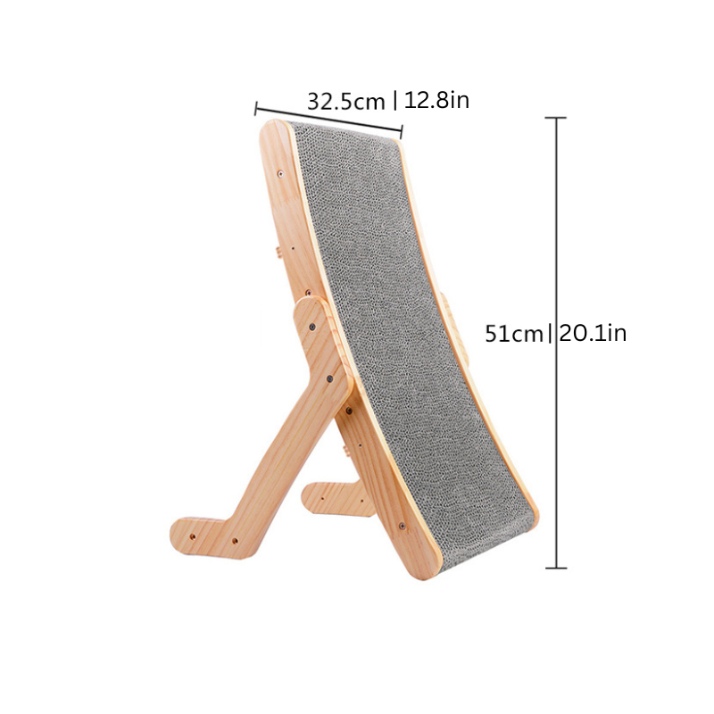 ScritchPets Wooden Cat Scratcher Ramp