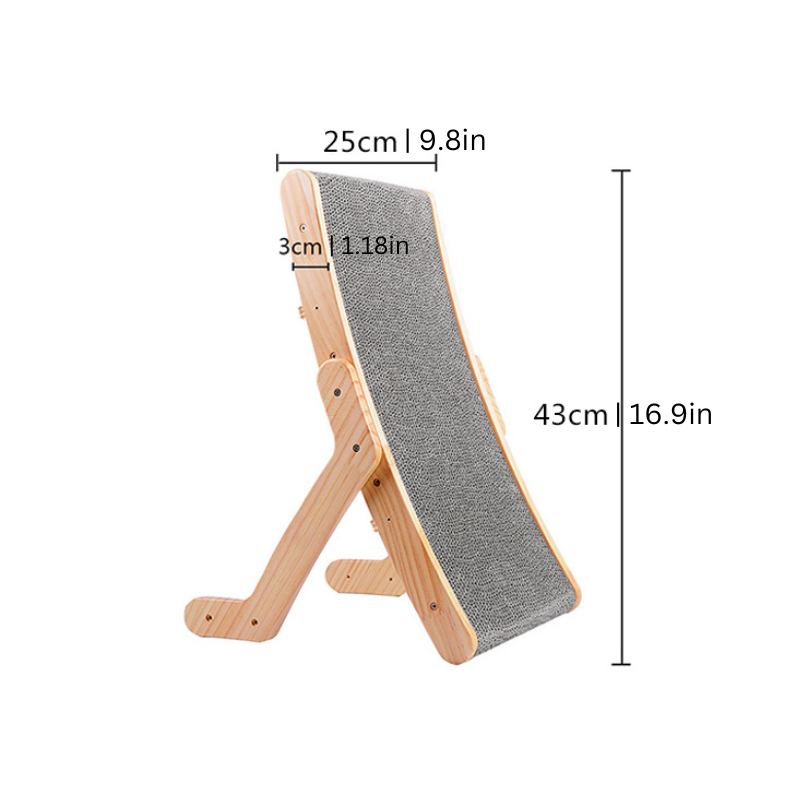 ScritchPets Wooden Cat Scratcher Ramp