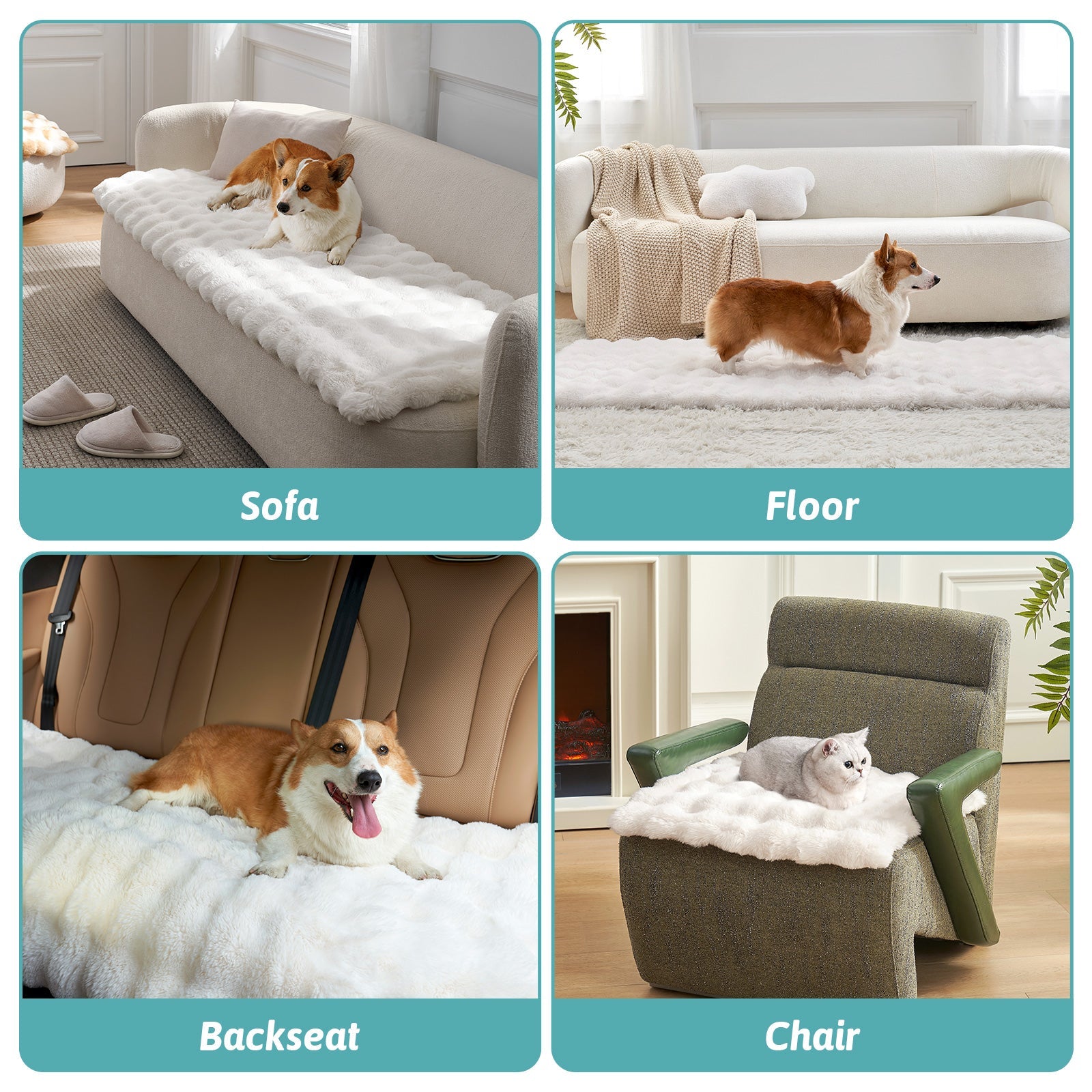ScritchPets Faux Fur Sofa Protector