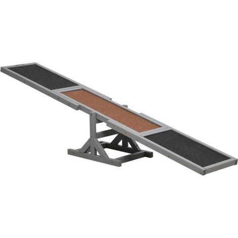 Fir Wood Pet Seesaw for Physical and Mental Exercise, Anti-Slip Surface, Perfect for Pets Under 110 lbs, Easy to Assemble, Various Colors - 1
