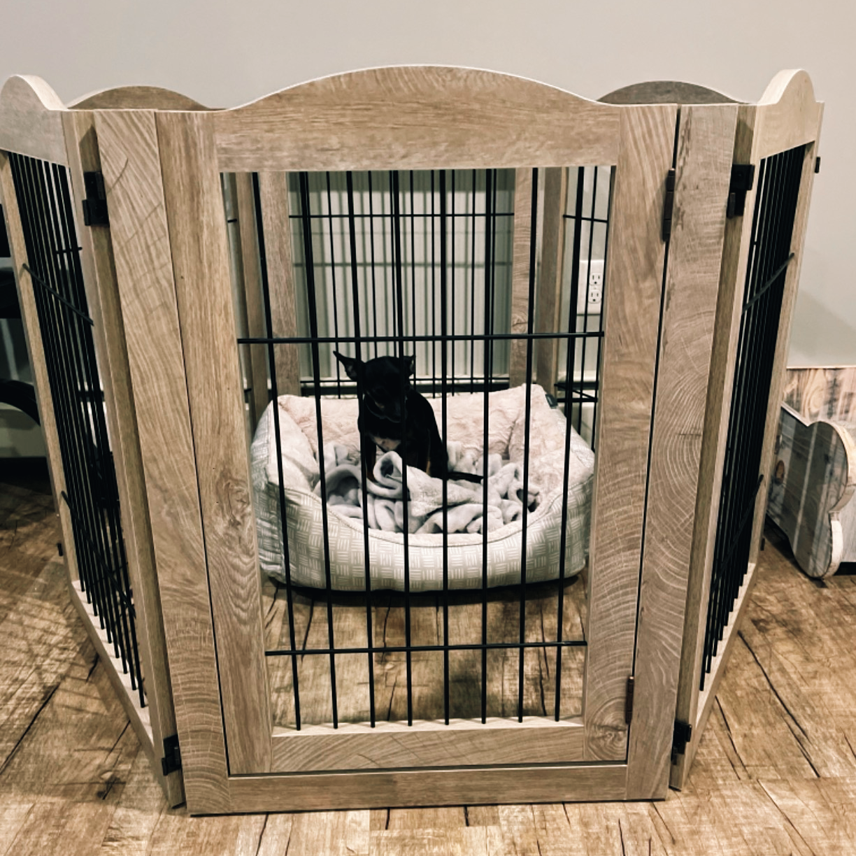 ScritchPets Expandable Timber Pet Playpen 6 Piece Set