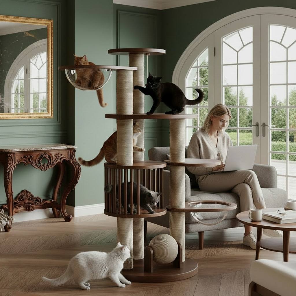 ScritchPets Premium Multi Tier Cat Tree Tower