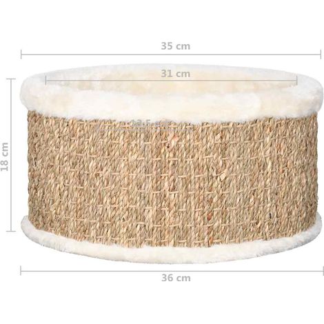 Round Cat Basket 36 cm Seagrass vidaXL - 3