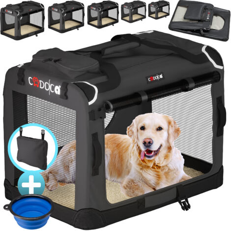 CADOCA® Pet Carrier Fabric Dog Cat Rabbit Transport Bag Cage Folding Puppy Crate  S - Anthracite - 2