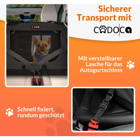 CADOCA® Pet Carrier Fabric Dog Cat Rabbit Transport Bag Cage Folding Puppy Crate  S - Anthracite - 3