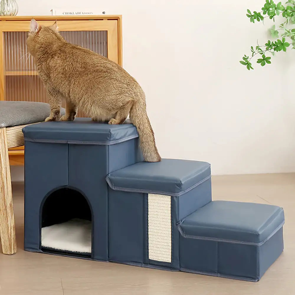 ScritchPets Foldable Dog Stairs with Storage