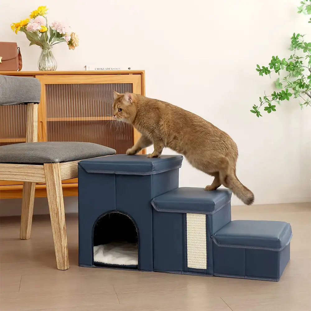 ScritchPets Foldable Dog Stairs with Storage