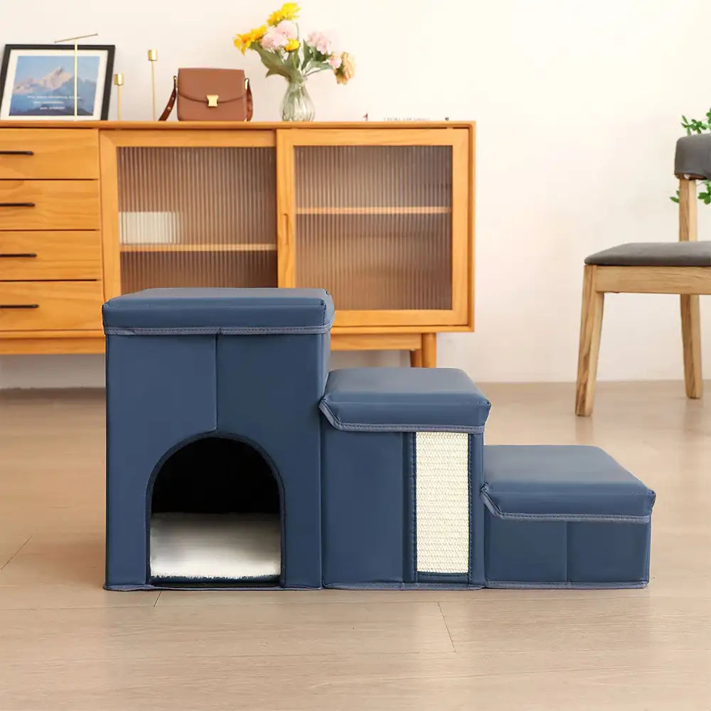 ScritchPets Foldable Dog Stairs with Storage