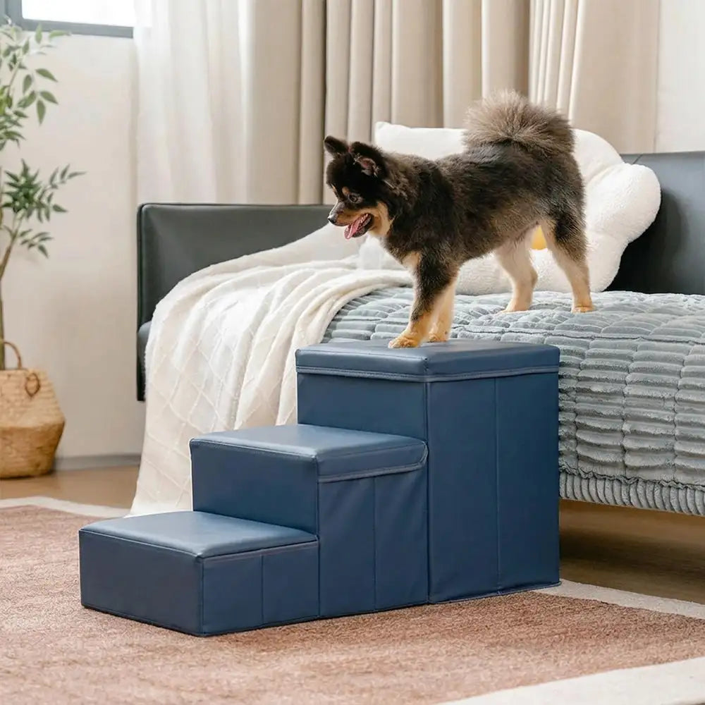 ScritchPets Foldable Dog Stairs with Storage