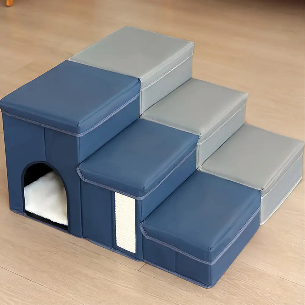 ScritchPets Foldable Dog Stairs with Storage
