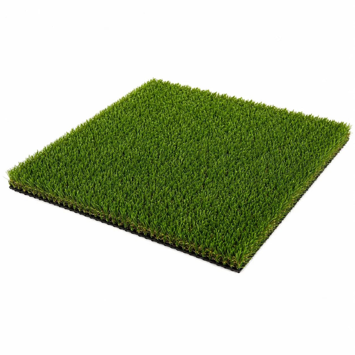 Rectangular green artificial pet grass mat displayed on a clean white background