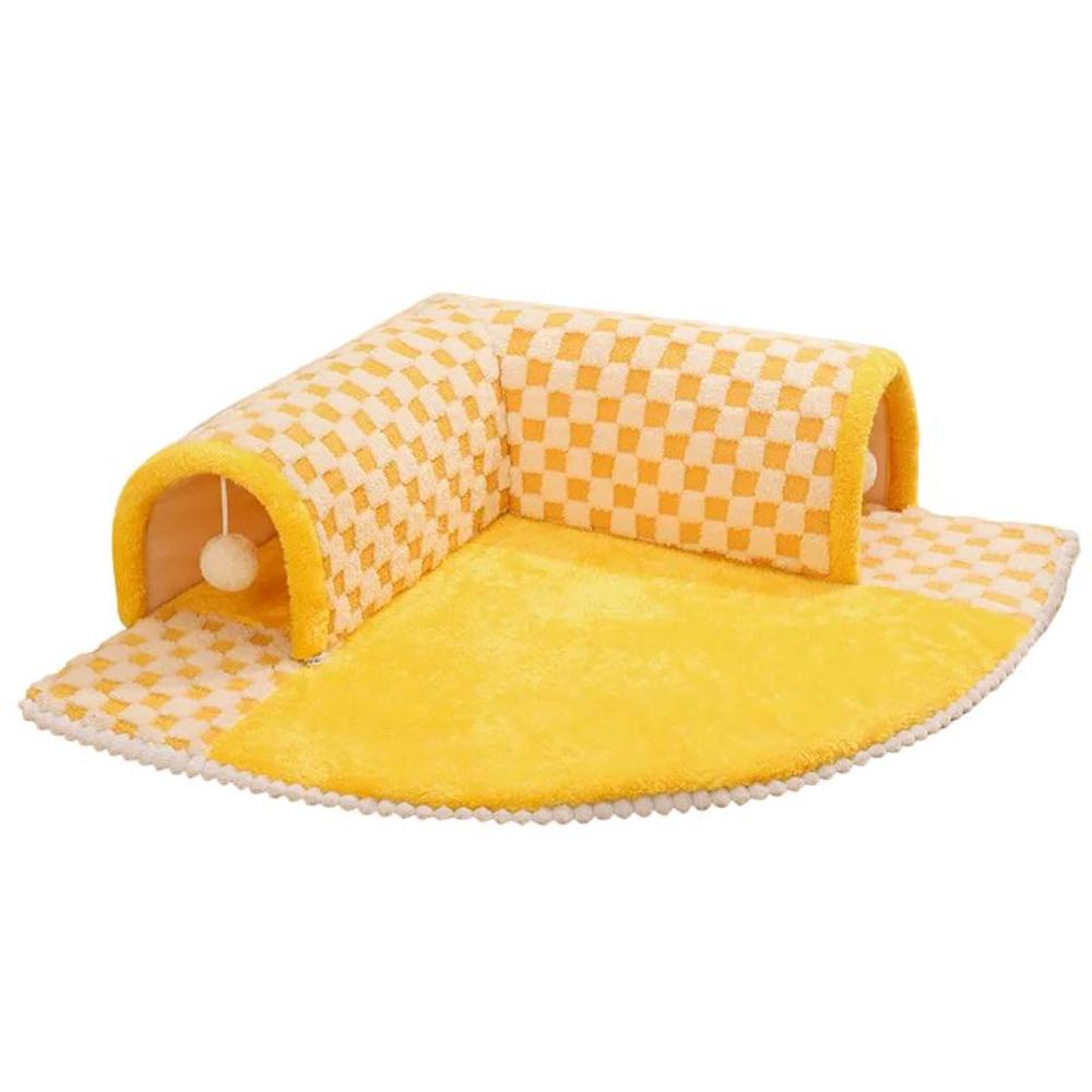 ScritchPets Checkered Cat Tunnel Bed 2 in 1