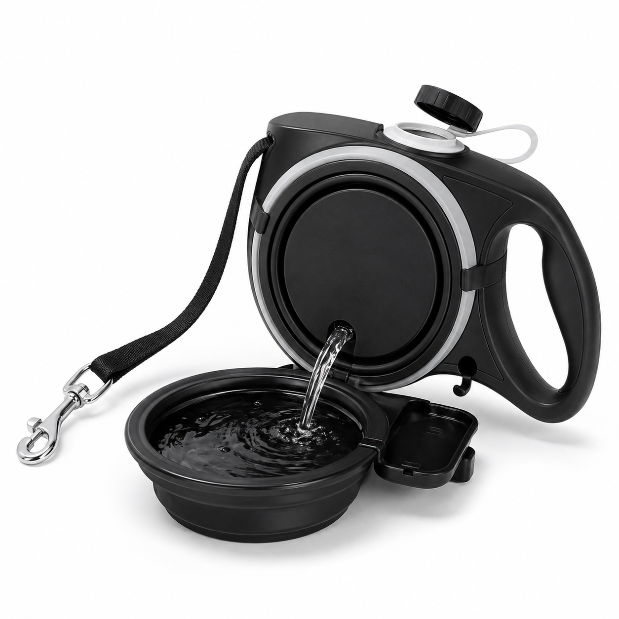 ScritchPets Retractable Dog Leash with Water Bottle
