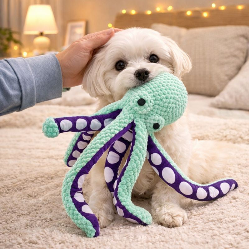 ScritchPets Calming Dog Plush Octopus Toy