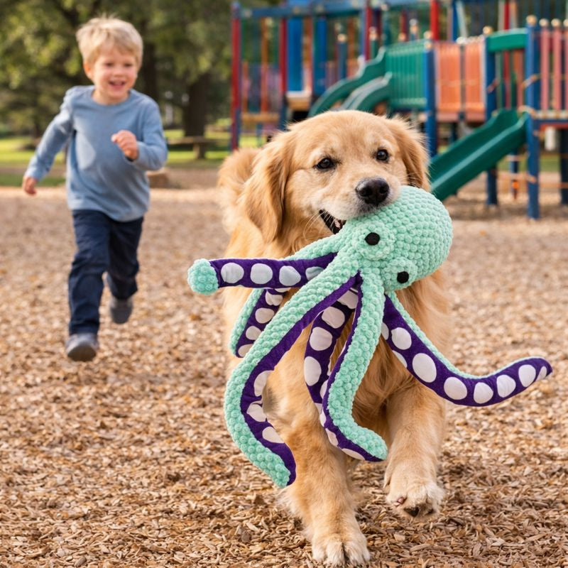 ScritchPets Calming Dog Plush Octopus Toy