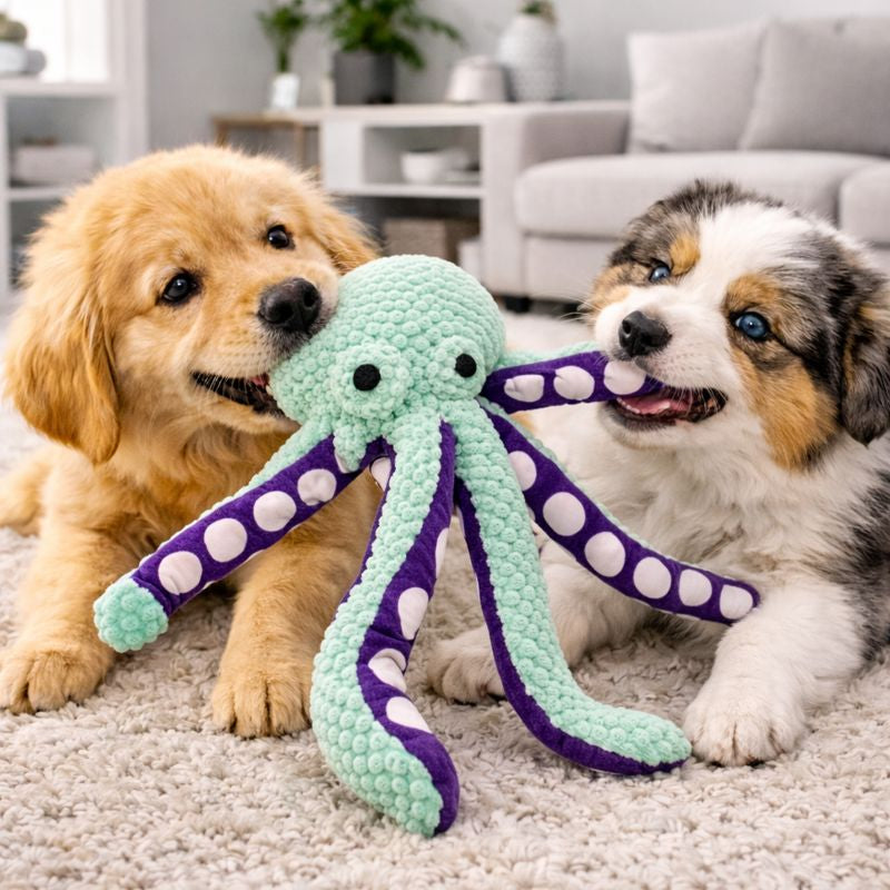ScritchPets Calming Dog Plush Octopus Toy