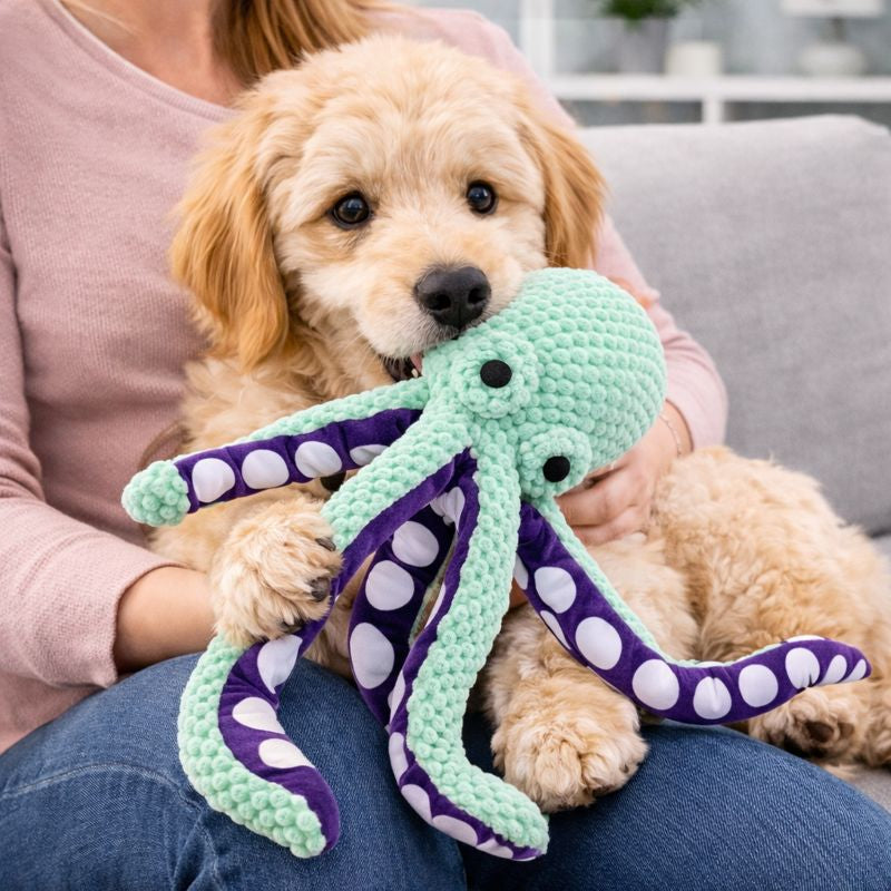 ScritchPets Calming Dog Plush Octopus Toy