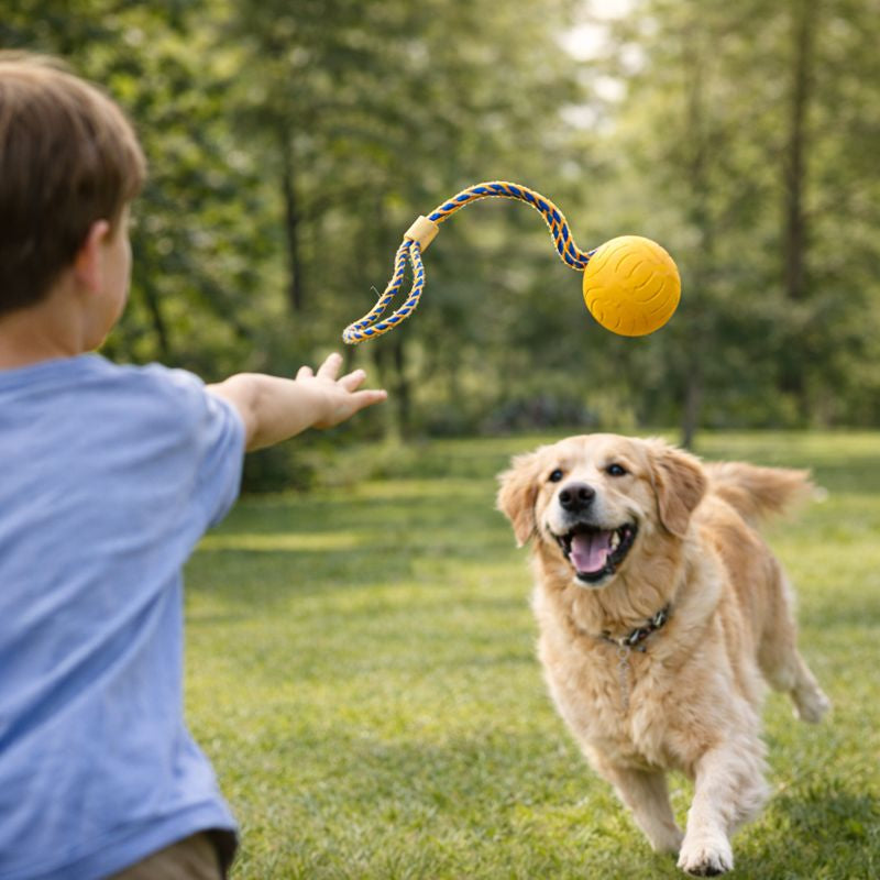 ScritchPets Dog Toy Bundle 4-Pack – EVA Flying Disc, Ball & Tug Rope