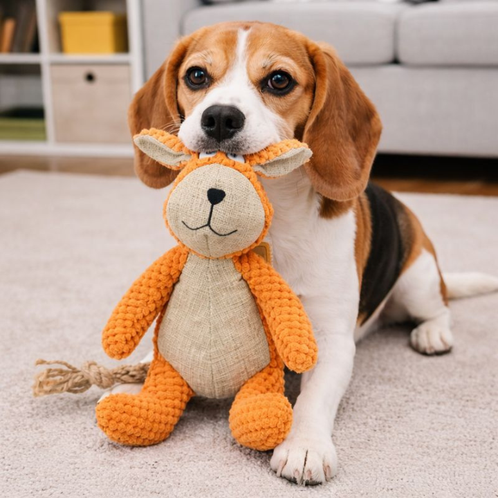 ScritchPets Tough Plush Dog Chew Toy