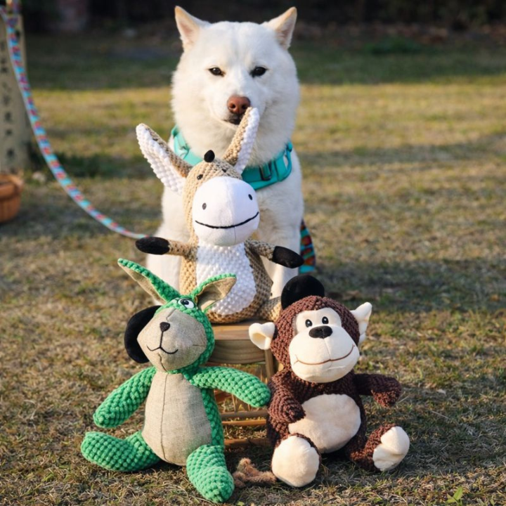 ScritchPets Tough Plush Dog Chew Toy